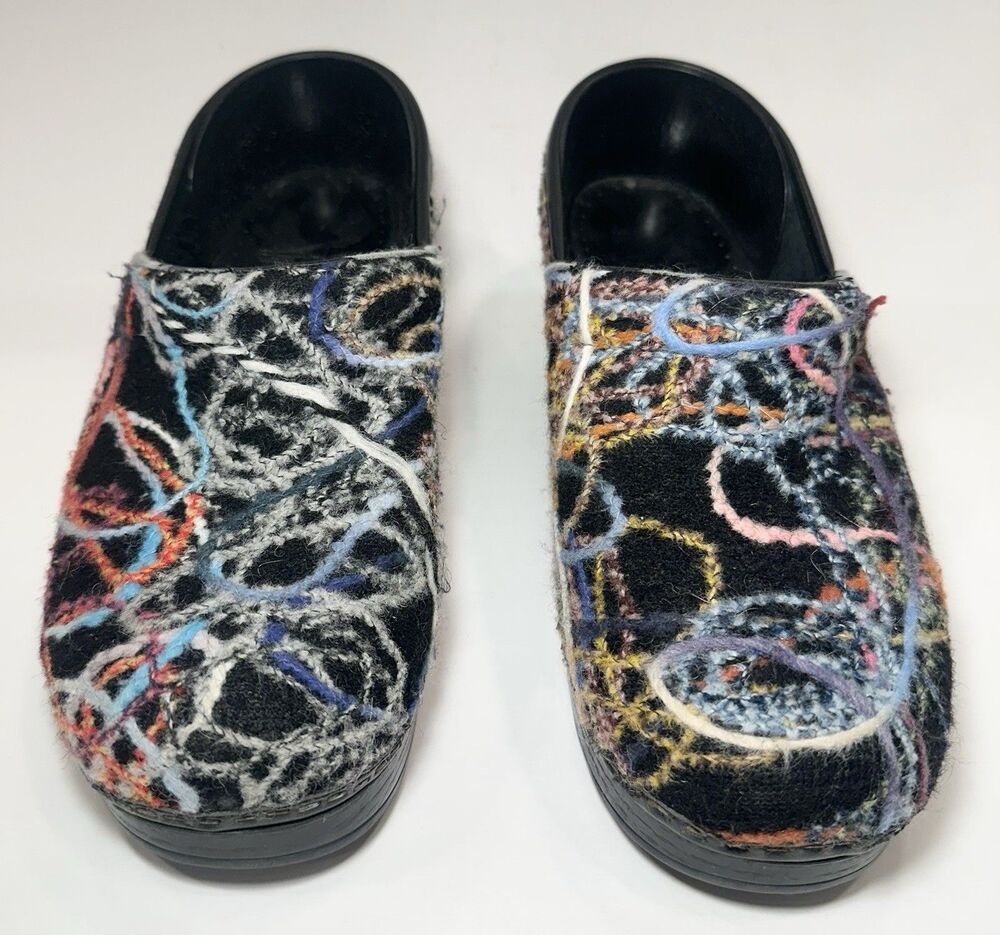 Dansko Professional Confetti Felt Clogs Womens 39 8.5-9 Multicolor Wool